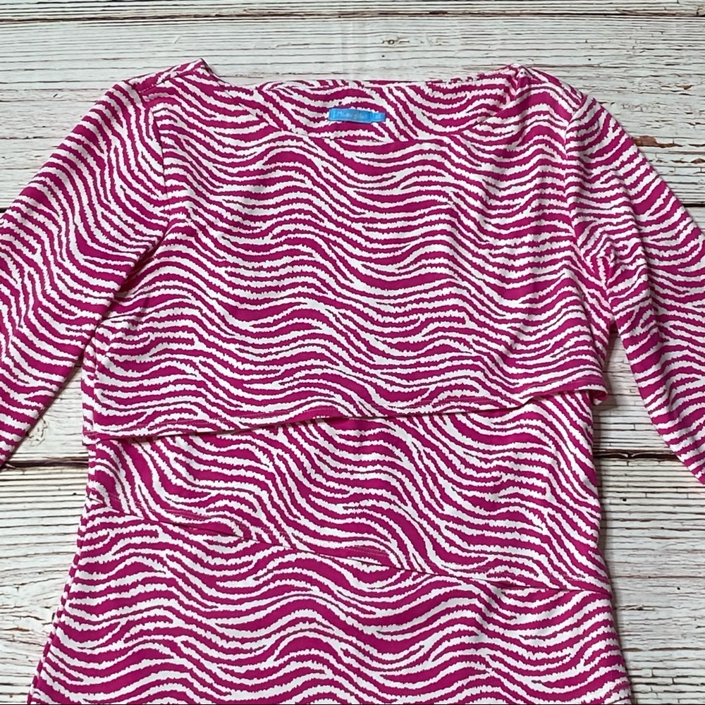 J McLaughlin Catalina Cloth Nicola Sheath Dress Rose and White Radio Wav… - Picture 5 of 12